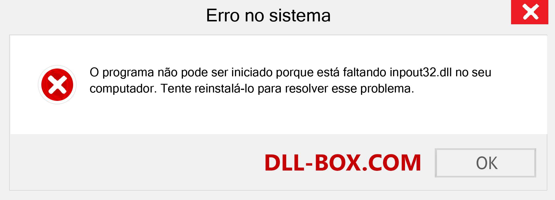 Arquivo inpout32.dll ausente ?. Download para Windows 7, 8, 10 - Correção de erro ausente inpout32 dll no Windows, fotos, imagens